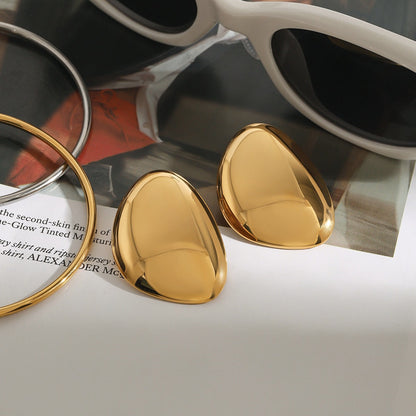 18k gold geometric design simple and versatile earrings