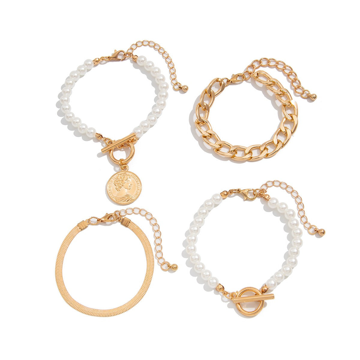 Imitation Pearl Stacking Bracelet