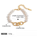 18k gold stainless steel pearl bracelet