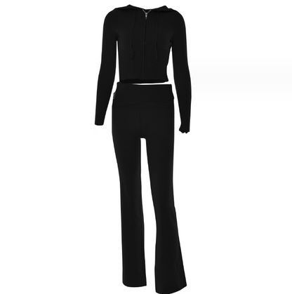 Long Sleeve Sweater And High Waist Long Pants Set