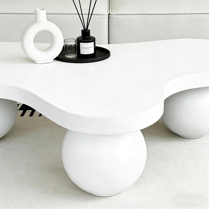 Cloud Shaped Coffee Table With 3 Ball Legs For Living Room