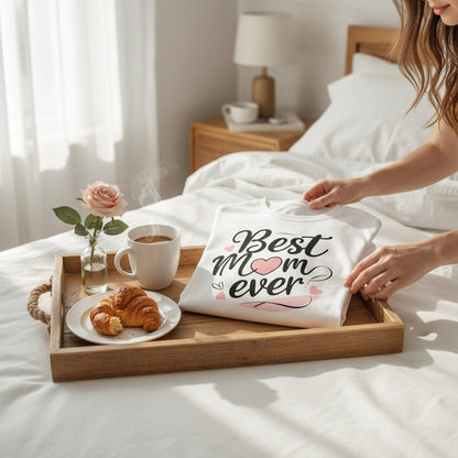 Best Mom Ever T Shirt Cotton Gift for Mother’s Day Birthday