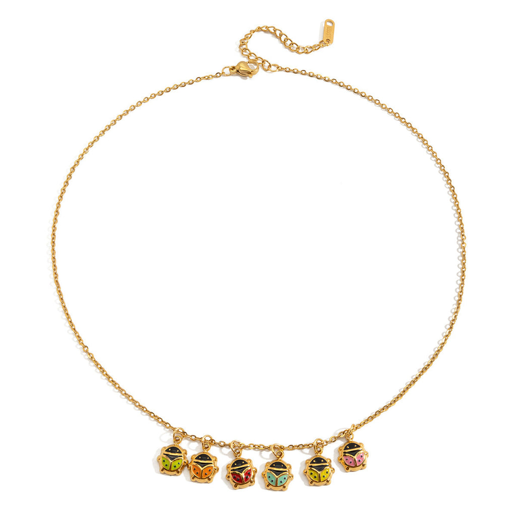 18K Gold Stainless Steel Ladybug Necklace