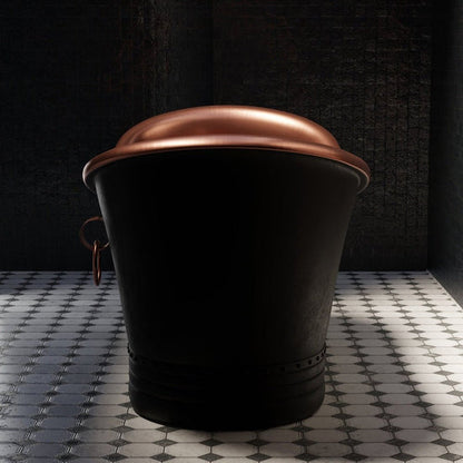 Black and Copper Matte Freestanding Bathtub - Luxury Handcrafted Spa Statement Piece