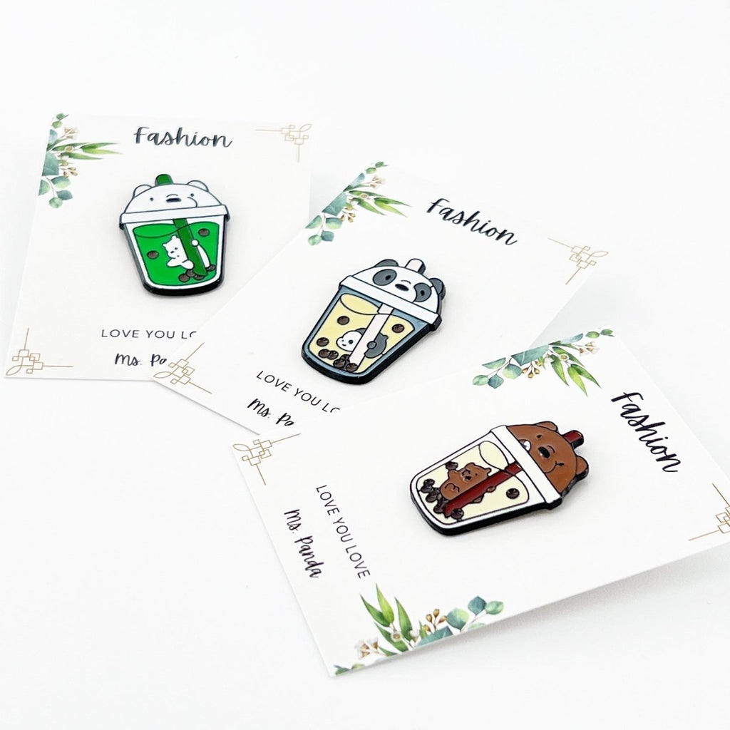 Fun Boba Drink Enamel Pin – Cup Shaped Pin for Collectors