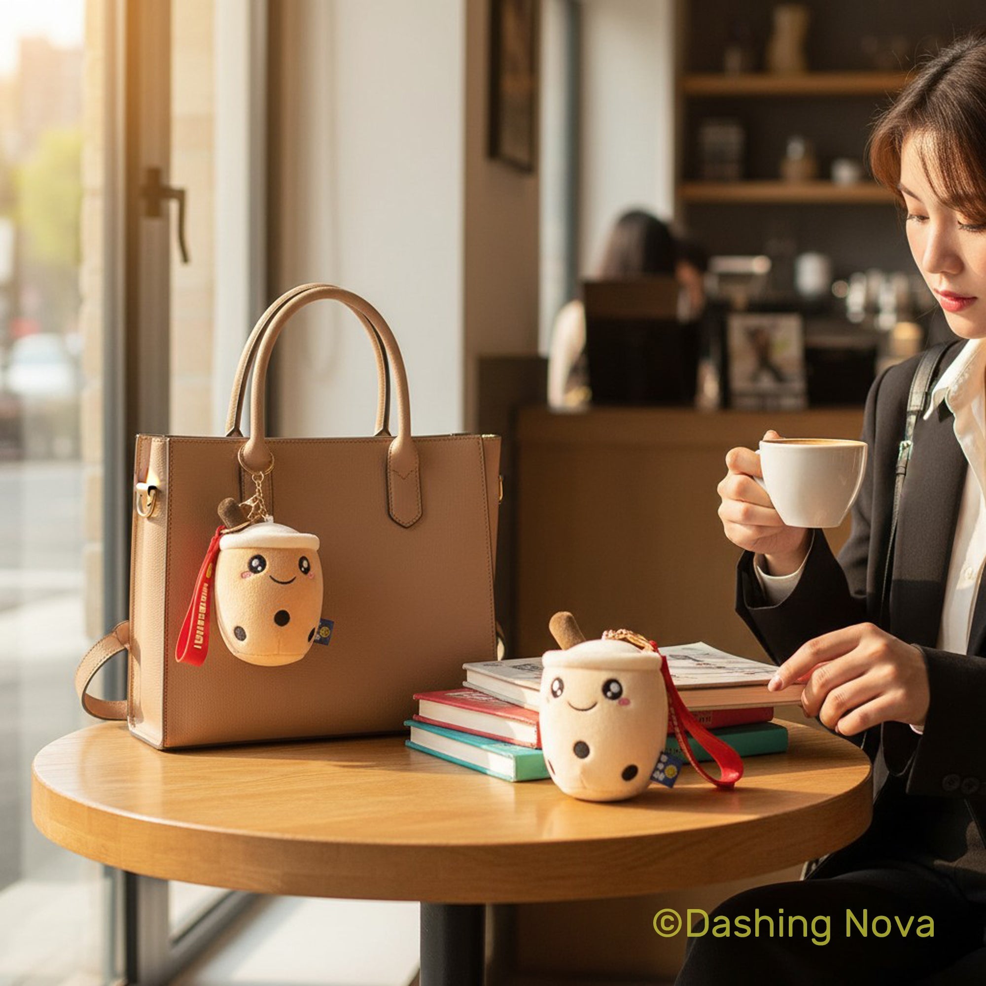 Boba Keychains 3 Pack Cute Fabric Bag Charm Set