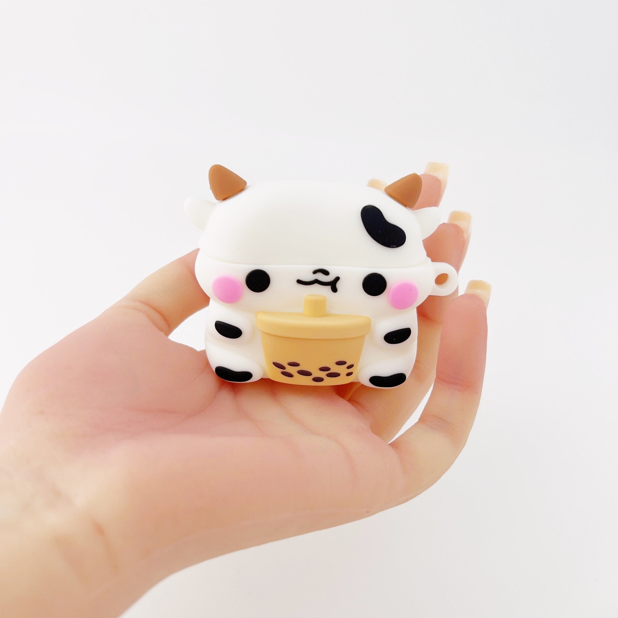 Cute Milk Cow Boba Case – Silicone AirPods Cover for 1, 2, 3, or Pro