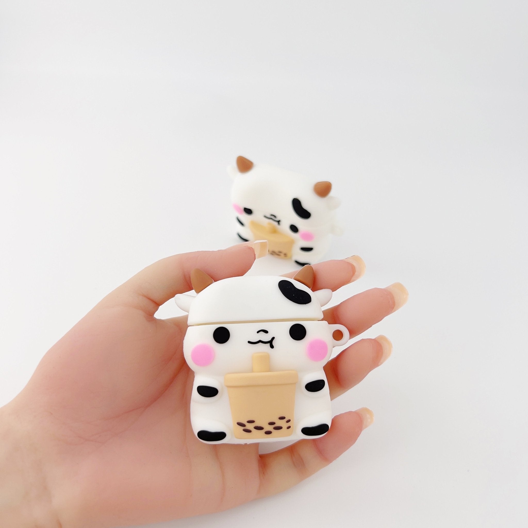 Cute Milk Cow Boba Case – Silicone AirPods Cover for 1, 2, 3, or Pro