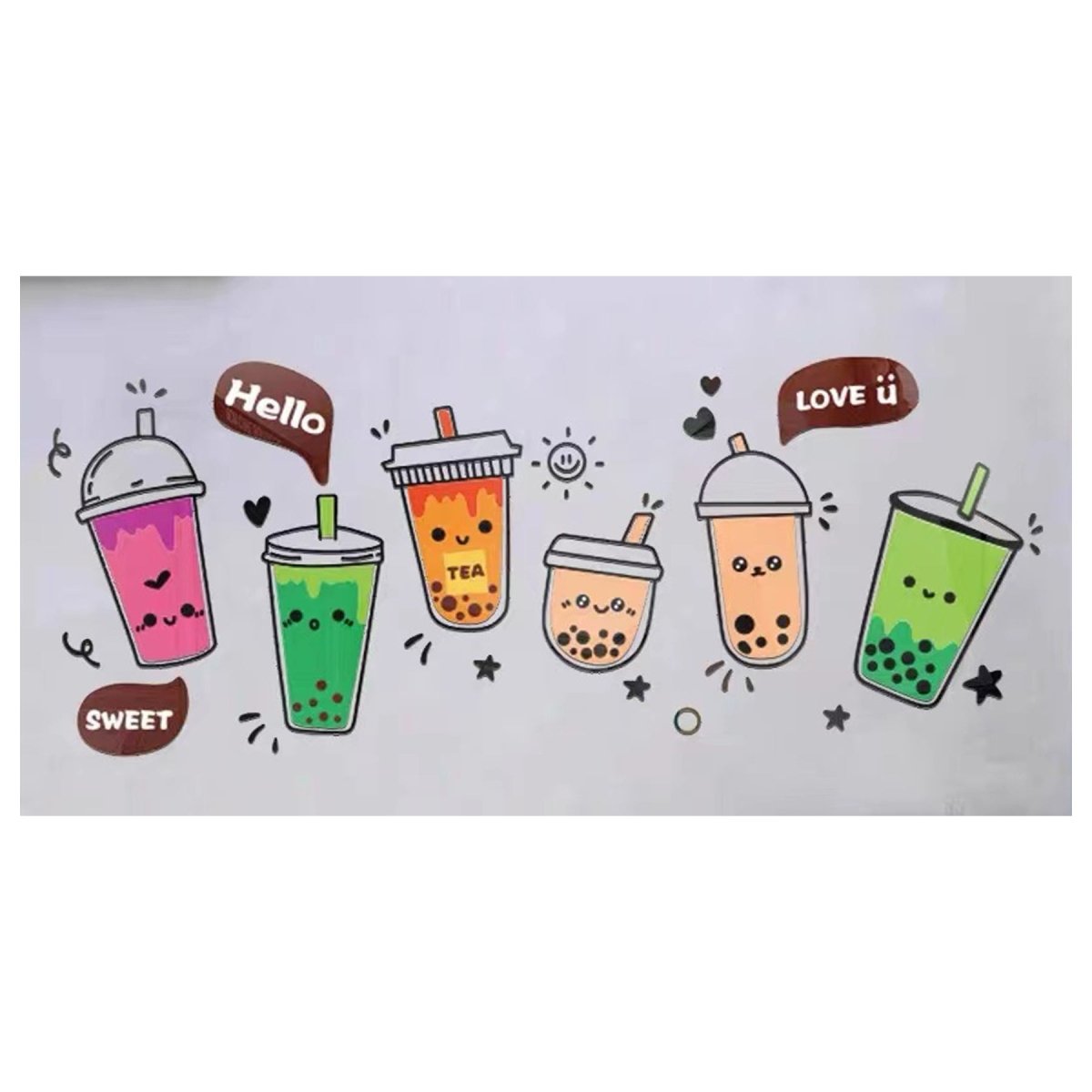 Boba Store Wall Decoration – Vibrant and Easy to Install