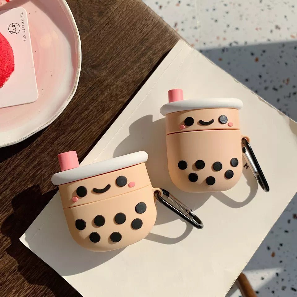 Soft Boba Tea AirPods Cover – For 1, 2, 3, or Pro with Keyring