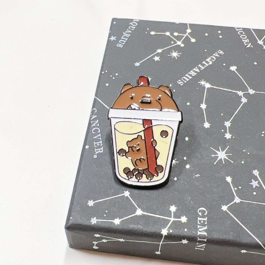 Fun Boba Drink Enamel Pin – Cup Shaped Pin for Collectors