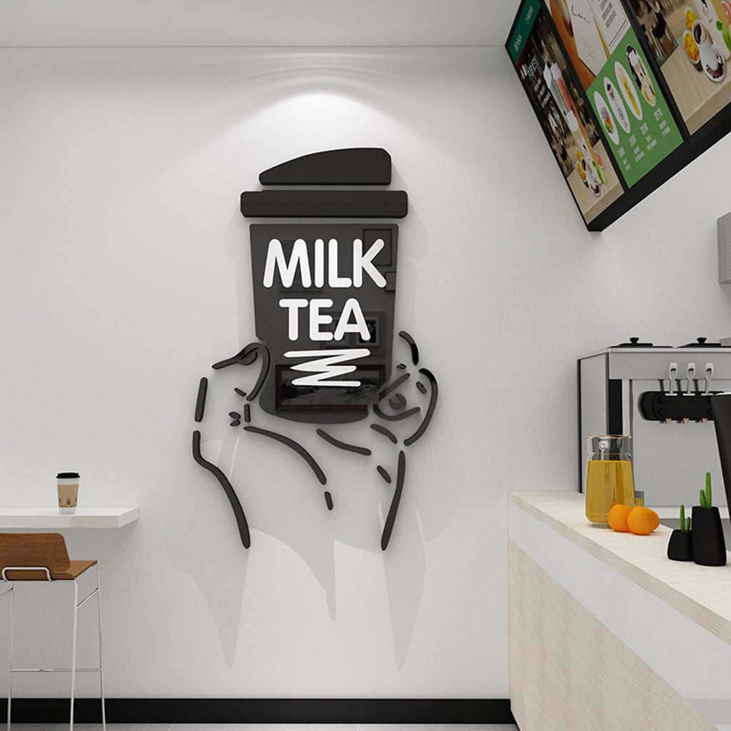 Boba Wall Art Decor – Acrylic Cafe and Tea Shop Decoration