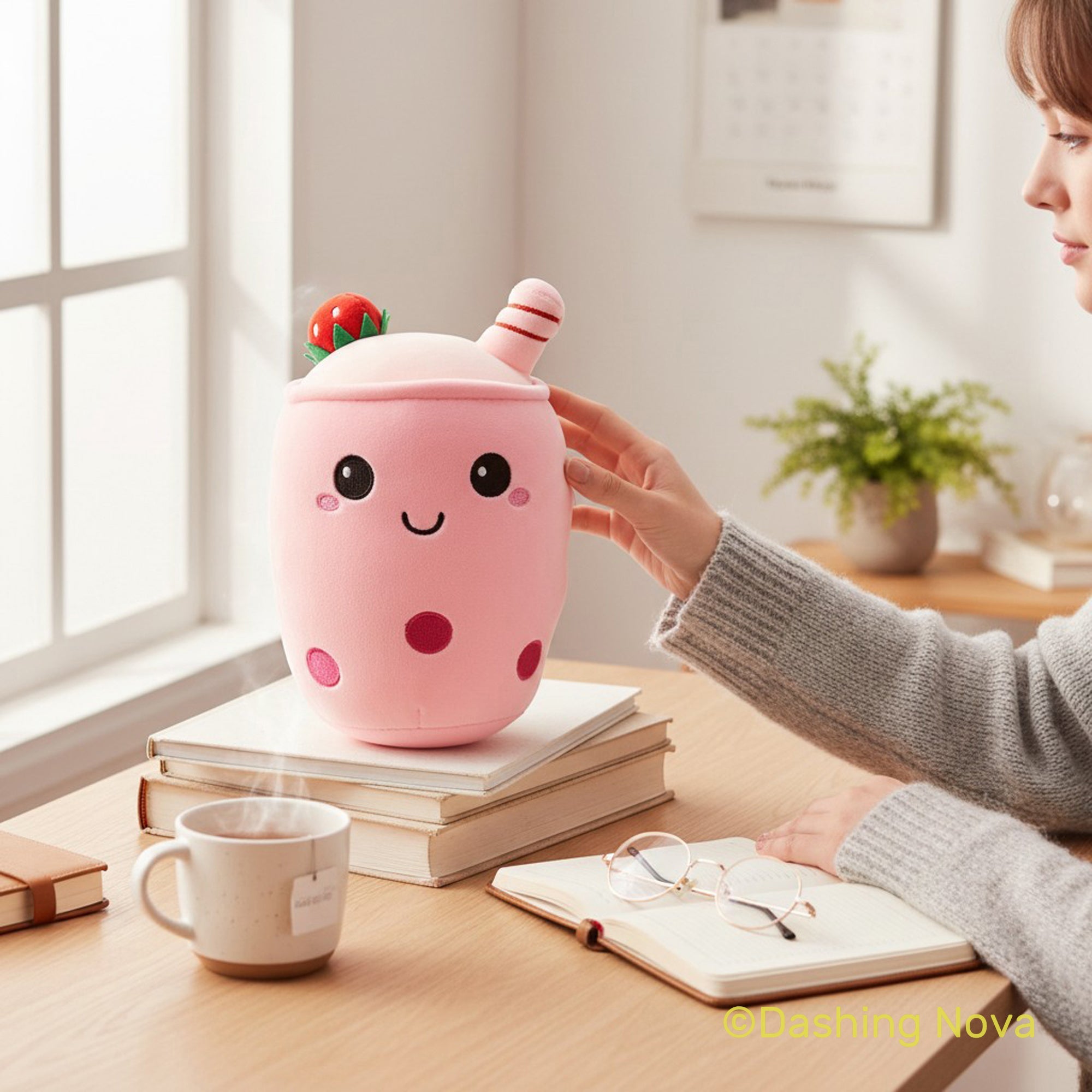 Boba Stuffed Animal, Bubble Tea Toy, Kawaii Novelty Figure, Cute Room Decor Desk Accessory For Kids
