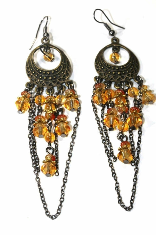Boho Chandelier Earrings Long Dangle Beaded Tassel Style