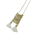 Temple Necklace Boho Indian Oxidized Zinc Alloy Cotton Tassel 17in Handmade