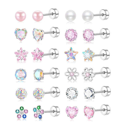 Stainless Steel Five-pointed Star Ear Bone Stud High-end Screw-back Earring