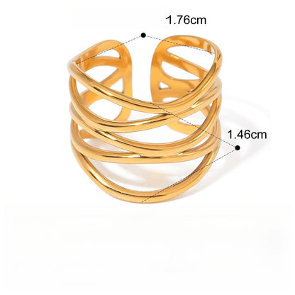 18K gold titanium steel open ring