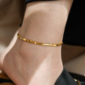 Light luxury 18K gold and silver anklet