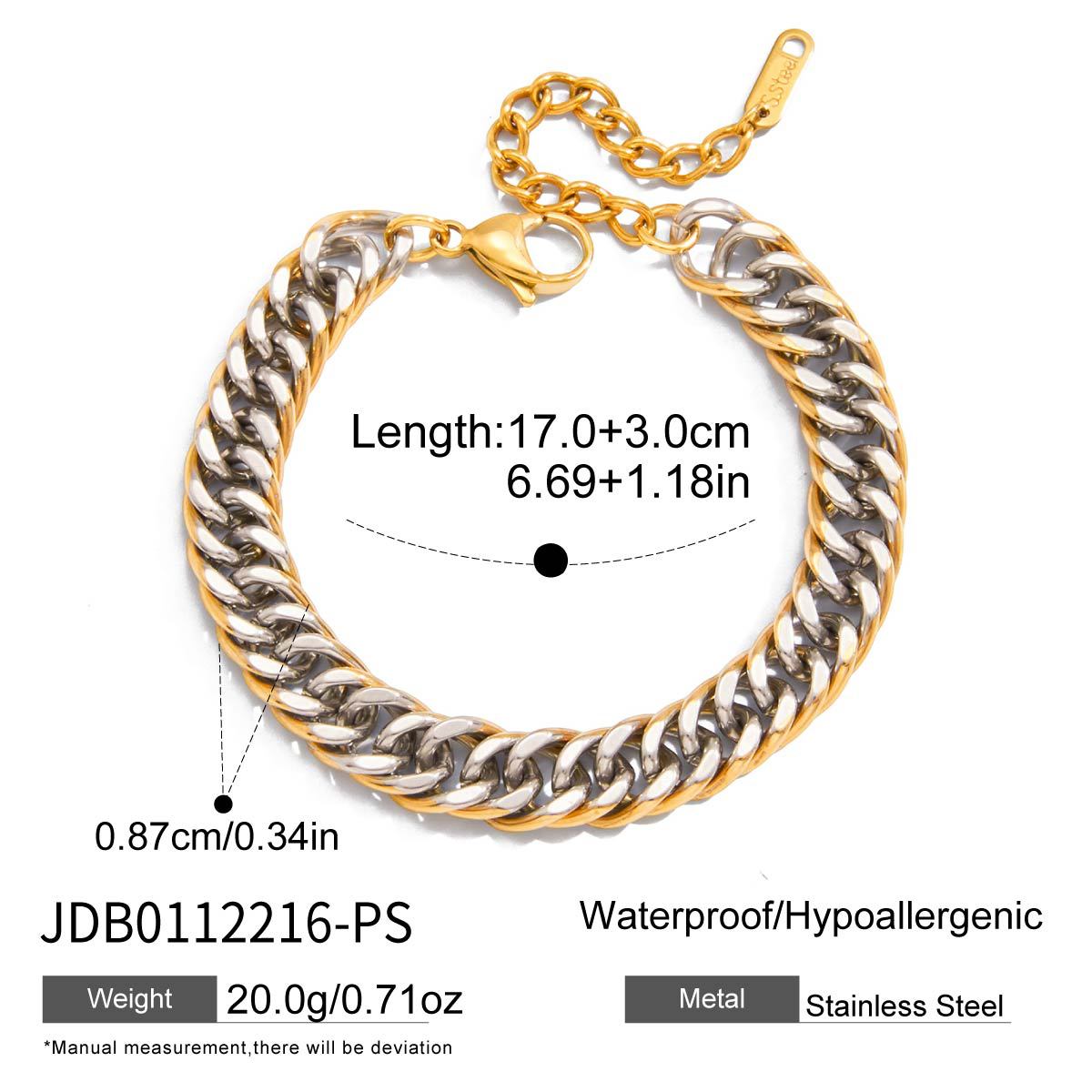 Stainless Steel Cuban Chain Bracelet