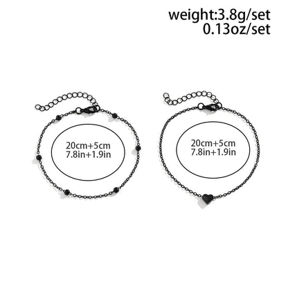 Light luxury fashion imitation pearl heart anklet