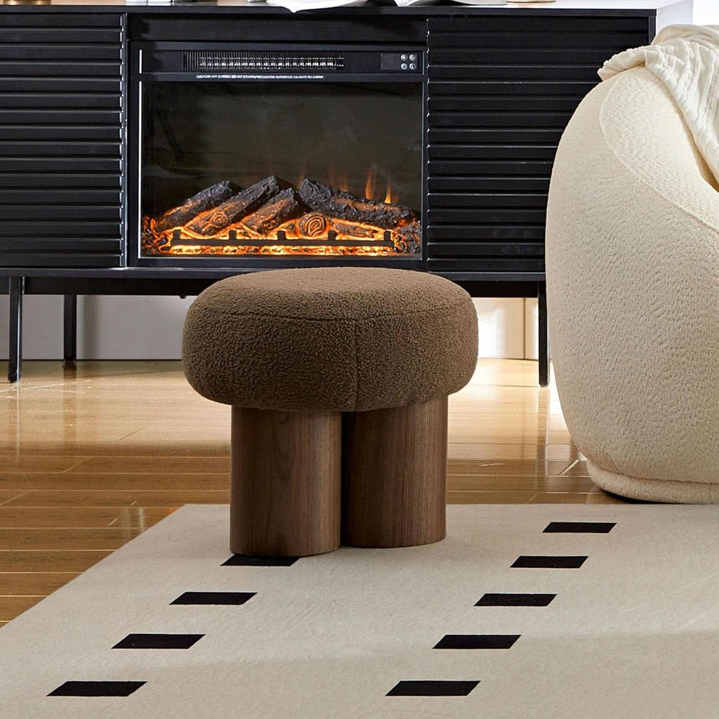 Brown Mushroom Stool Ottoman Footrest 16.54 Inches