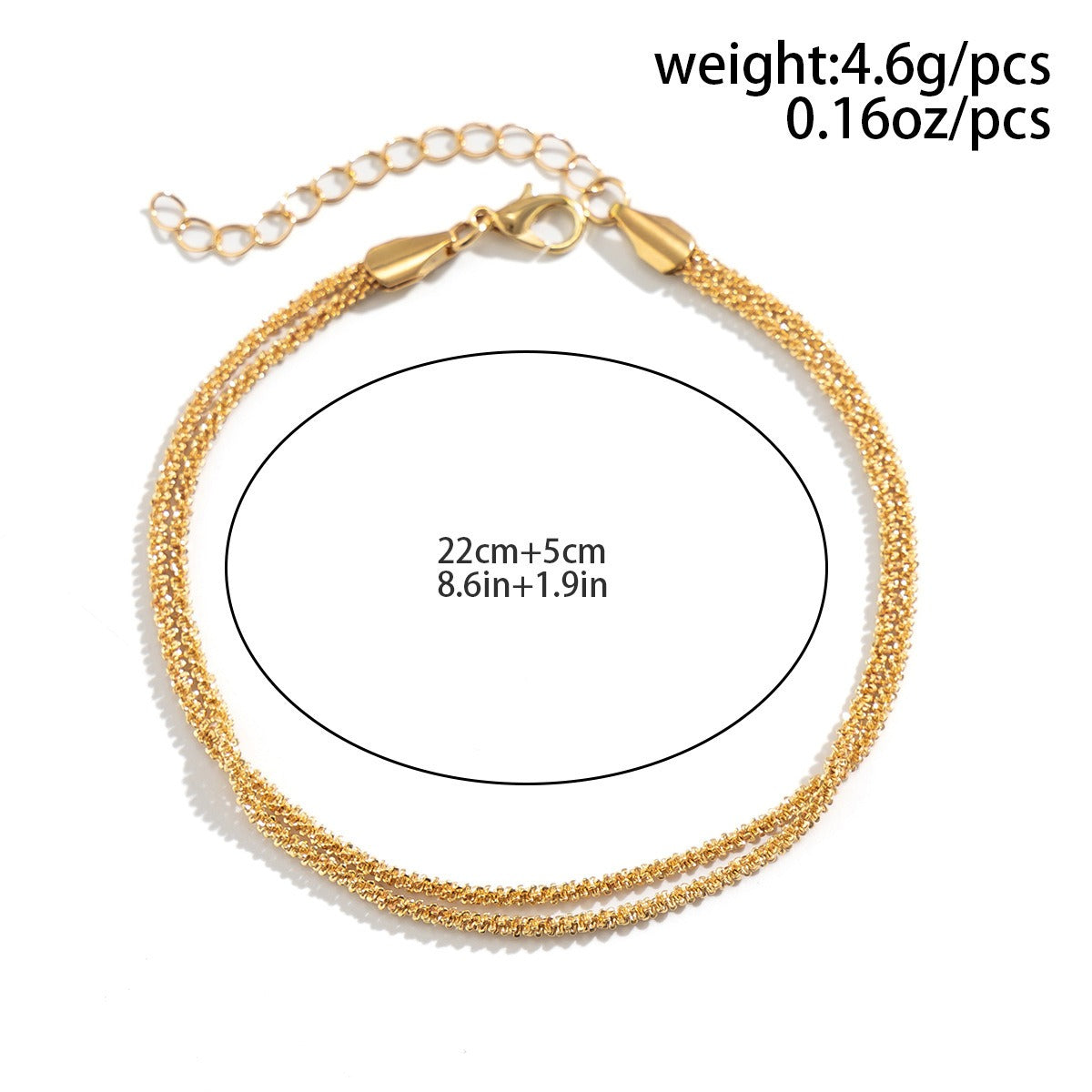 Sparkling naked chain multi-layer wrapped chain