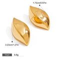 18K gold geometric shape with gold and silver color matching design simple personality earrings