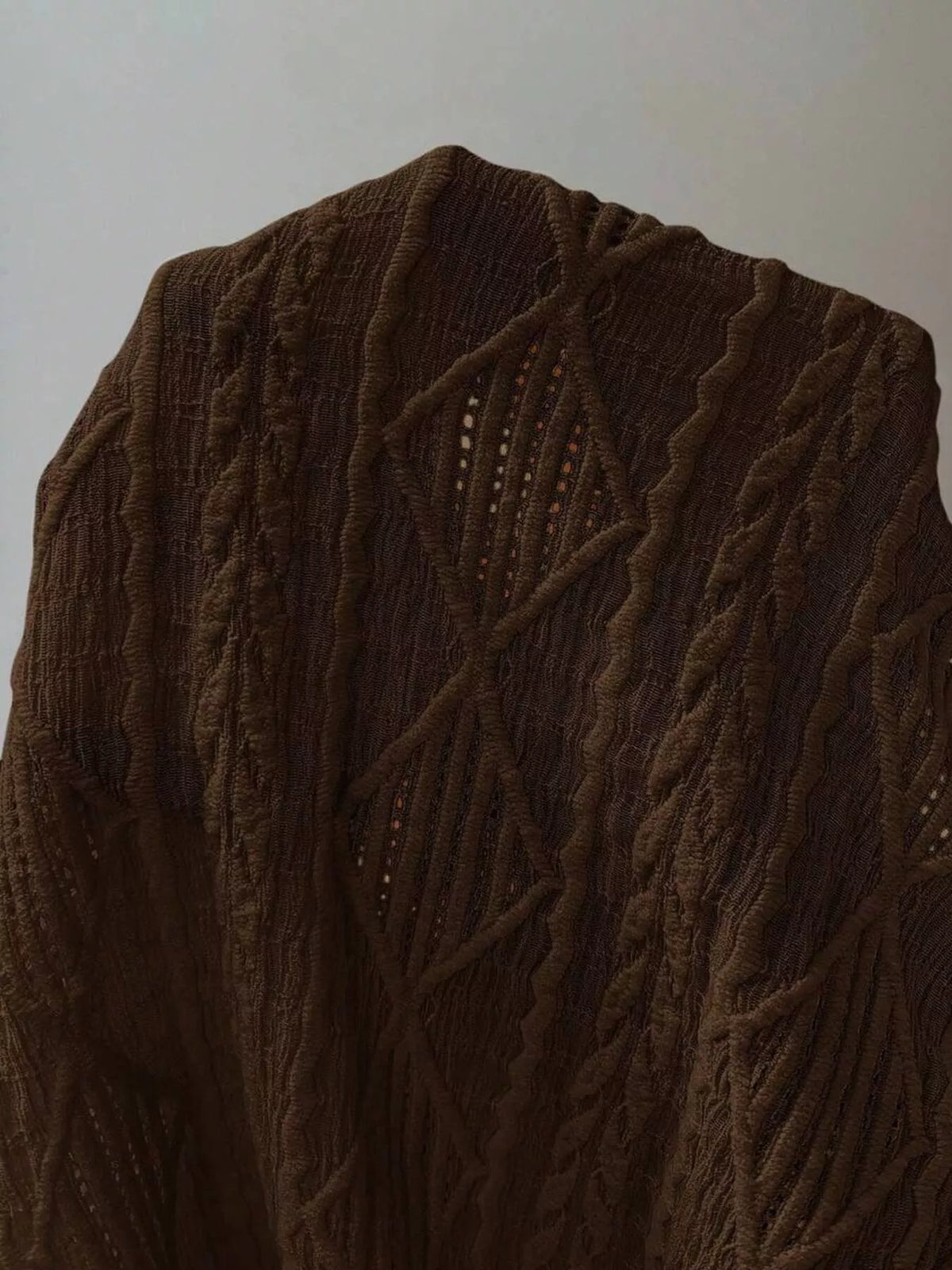 Diamond Pattern Round Neck Top