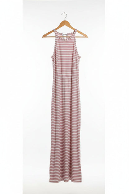 Casual Striped Jumpsuits Summer Cap Sleeve Wide Leg Jumper