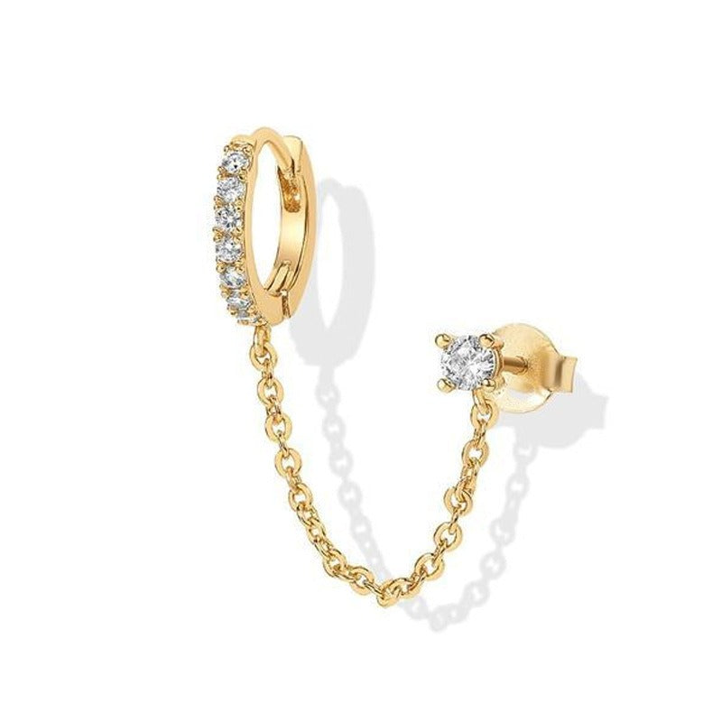S925 Silver Single-Row Diamond Stud Earrings