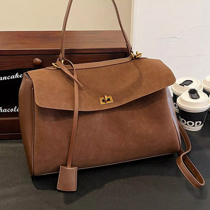 Solid Color Flap Crossbody Bag