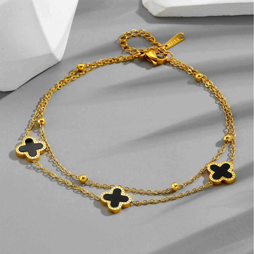 18k gold light luxury exquisite four-leaf clover bracelet