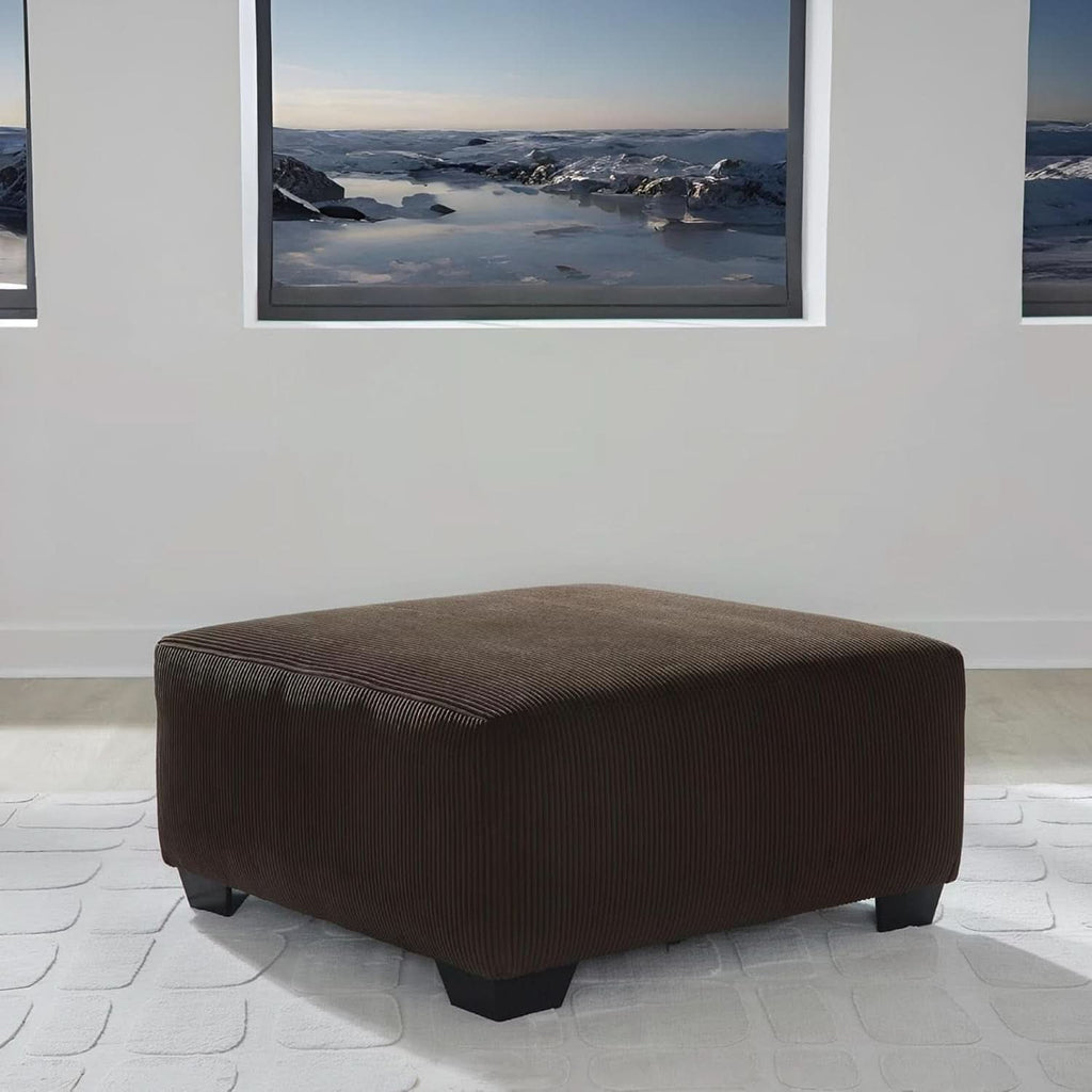 Ottoman Dark Brown Textured Stripe Statement Piece