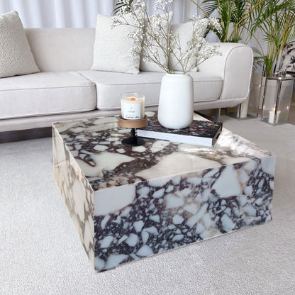 Calacatta Viola Turkish Marble Coffee Table - Polished 24x24x12