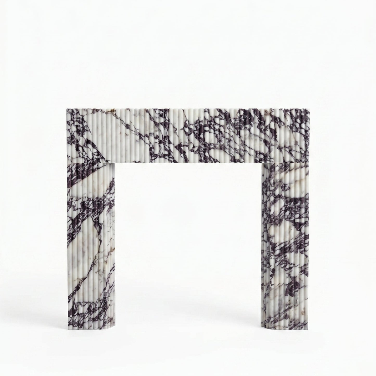 Calacatta Viola Marble Fluted Fireplace Mantel Polished 36x40