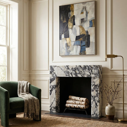 Calacatta Viola Marble Fluted Fireplace Mantel Polished 36x40