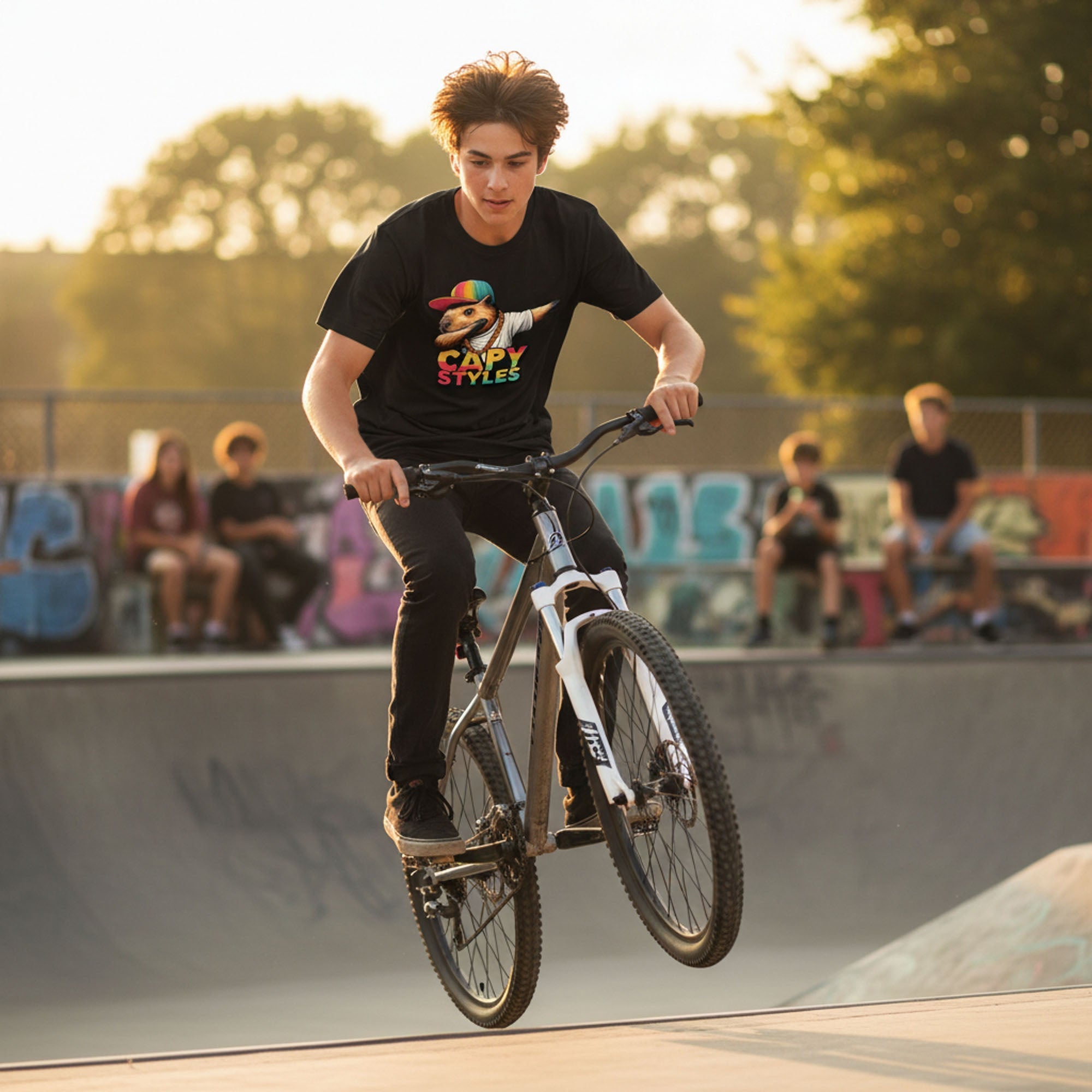 Capybara Graphic T Shirt Capy Styles Streetwear Skating Casual Tee