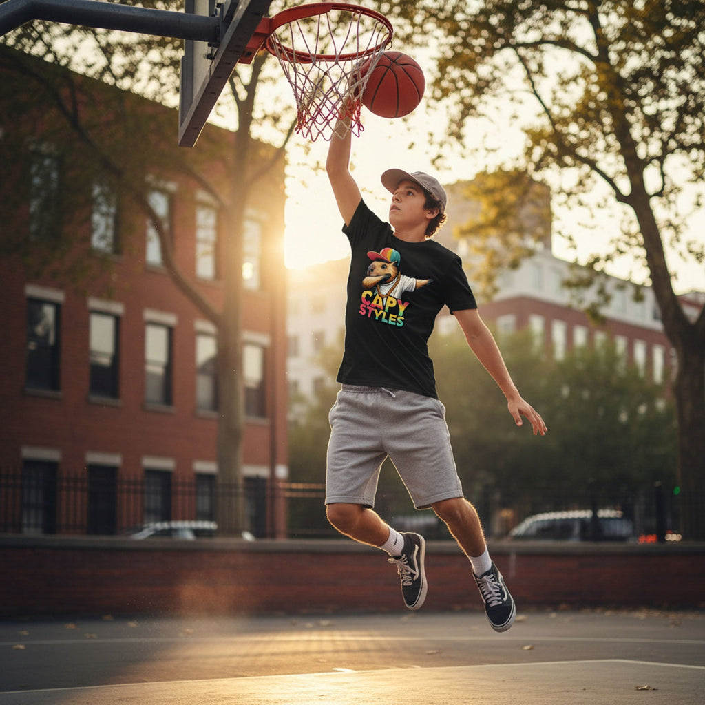 Capybara Graphic T Shirt Capy Styles Streetwear Skating Casual Tee