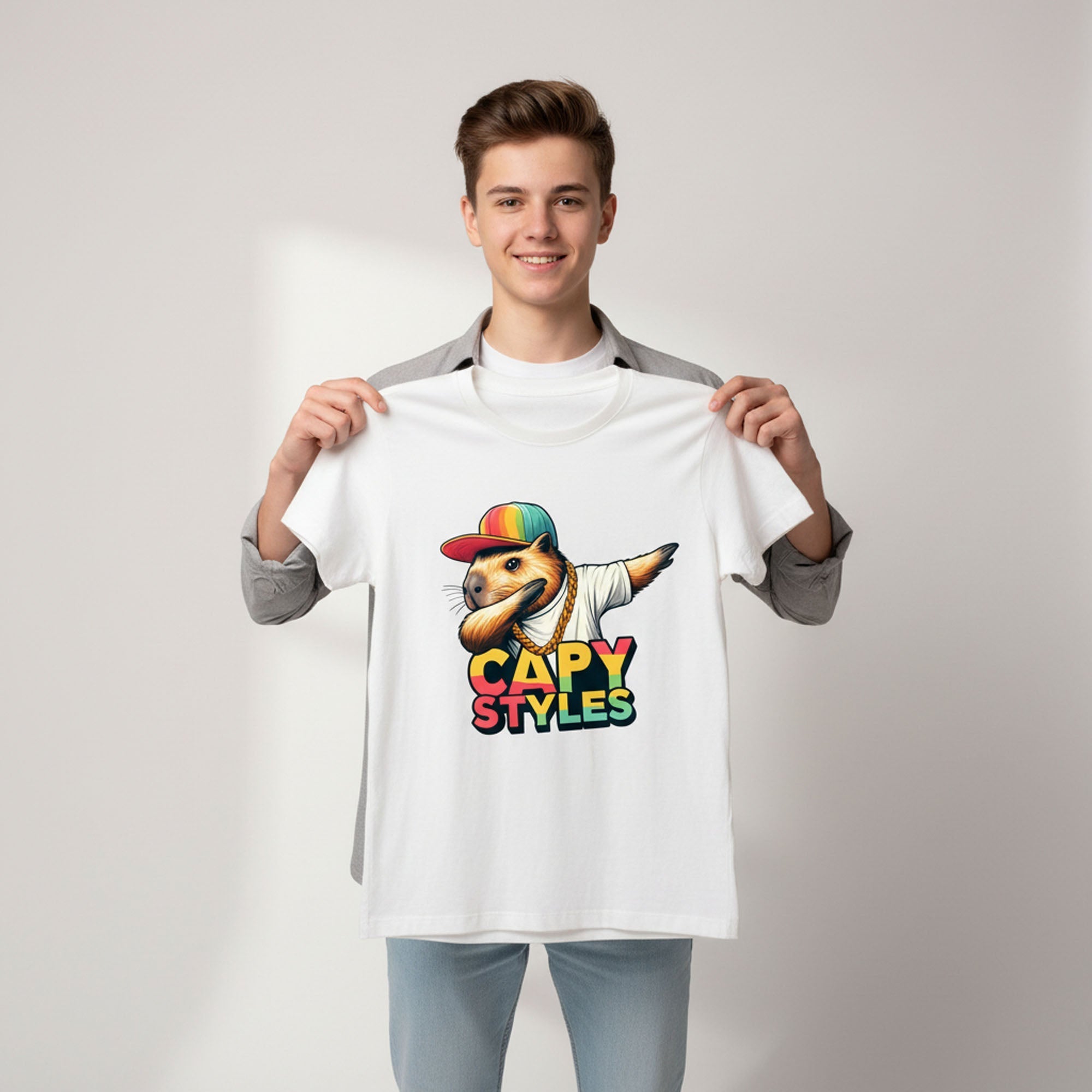Capybara Graphic T Shirt Capy Styles Streetwear Skating Casual Tee