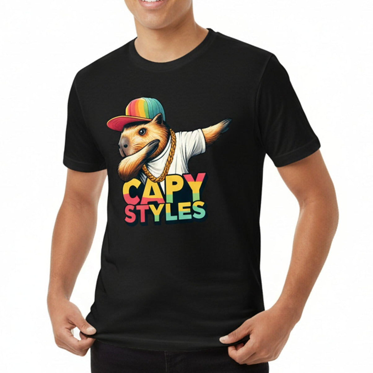 Capybara Graphic T Shirt Capy Styles Streetwear Skating Casual Tee