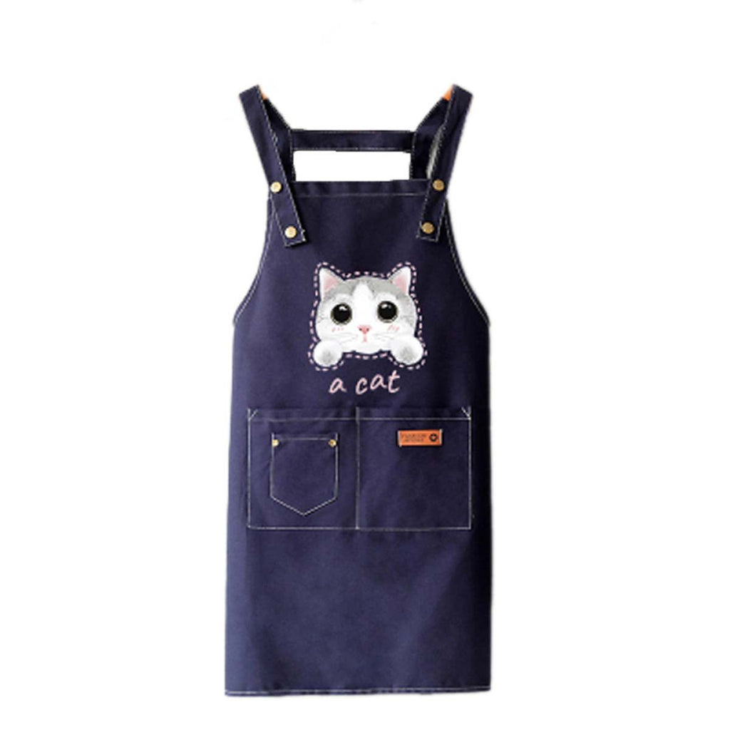 Cute Cat Apron – Durable Canvas Kitchen Apron with 3 Pockets