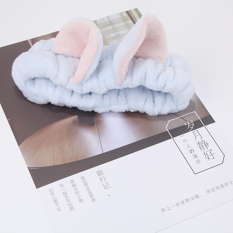 Cute Cat Ears Headband – Soft Hair Wrap for Makeup Routine