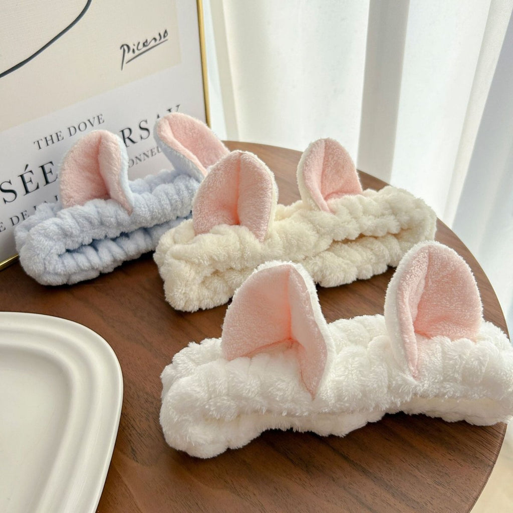 Cute Cat Ears Headband – Soft Hair Wrap for Makeup Routine
