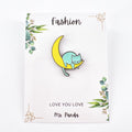 Sleepy Cat on Moon Enamel Pin – Cute Gift for Cat Lovers