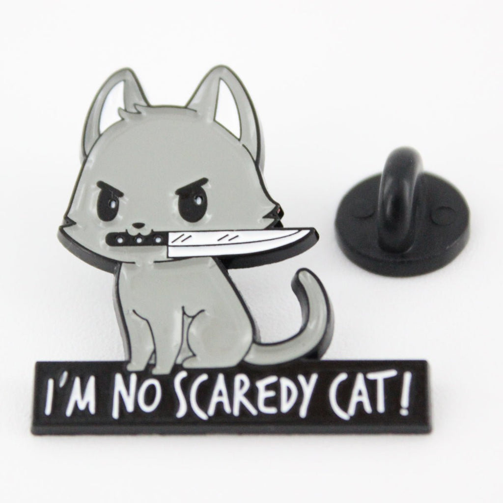 Cat Knife Enamel Pin – Bold Kitty Design for Bags and Jackets