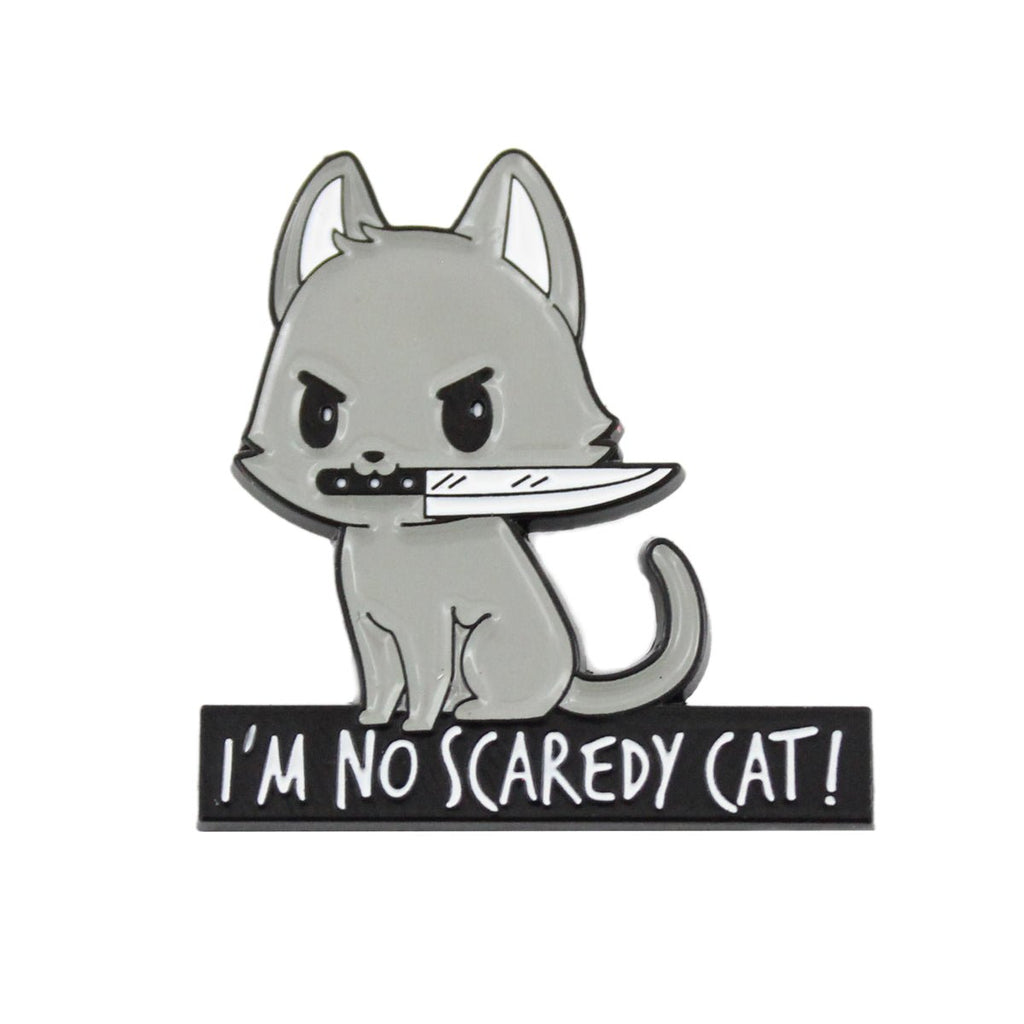 Cat Knife Enamel Pin – Bold Kitty Design for Bags and Jackets