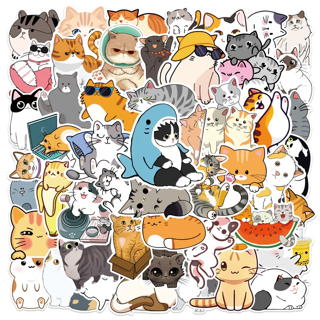 Cat Stickers – 50 Waterproof Vinyl Decals for All Surfaces