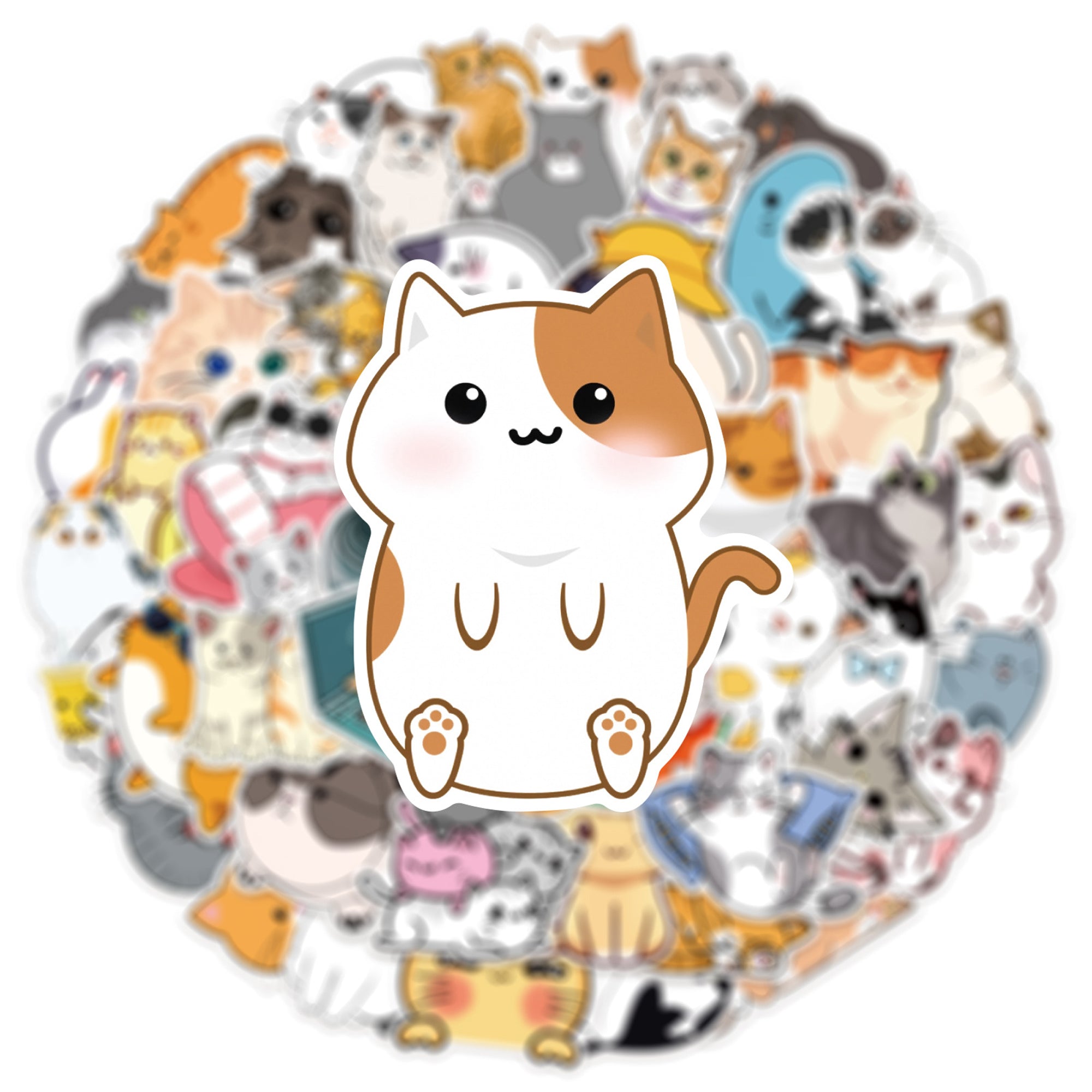 Cat Stickers – 50 Waterproof Vinyl Decals for All Surfaces
