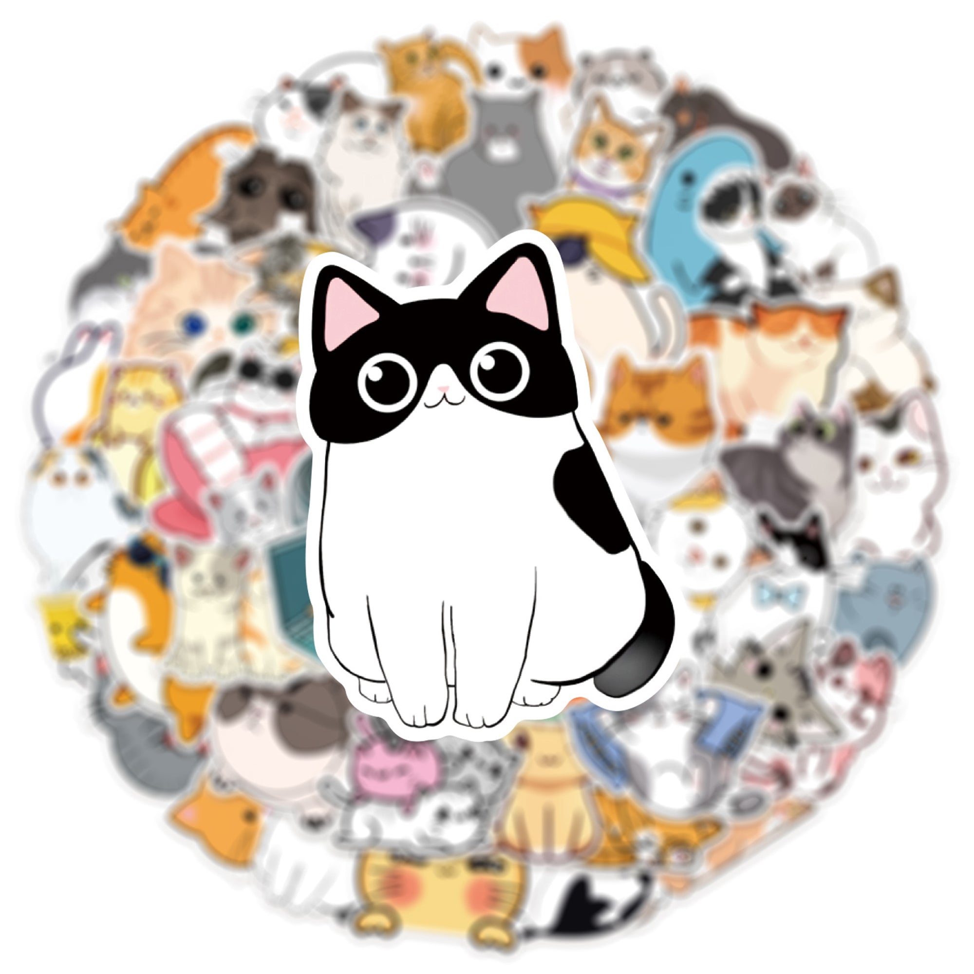 Cat Stickers – 50 Waterproof Vinyl Decals for All Surfaces