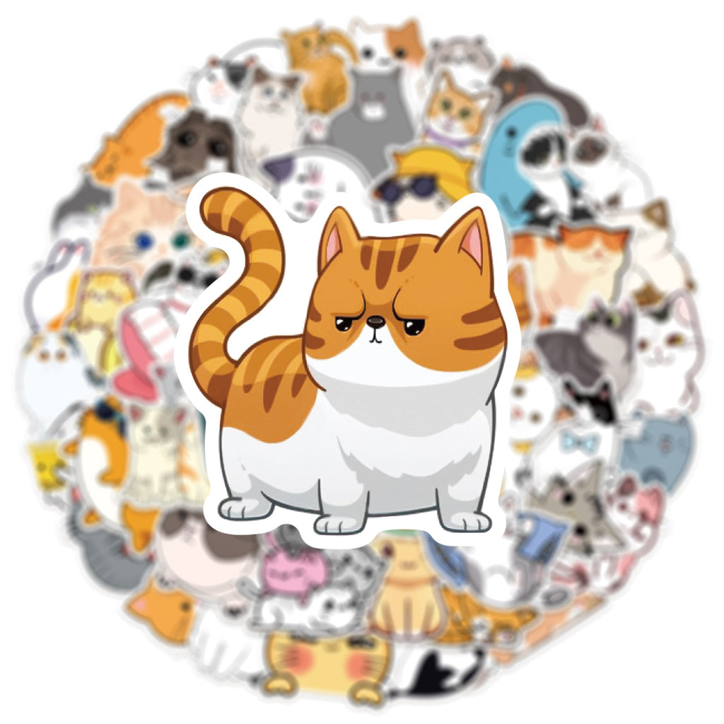 Cat Stickers – 50 Waterproof Vinyl Decals for All Surfaces
